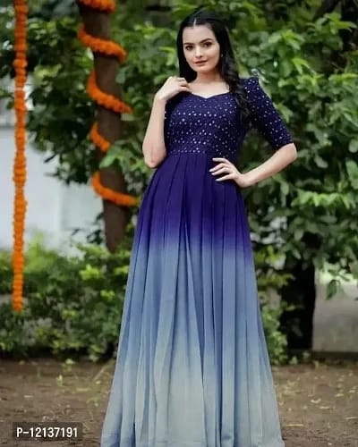 Edathal Star Collection's Attractive & Stylish Georgette Gown For Women |  Georgette Full Length Gown